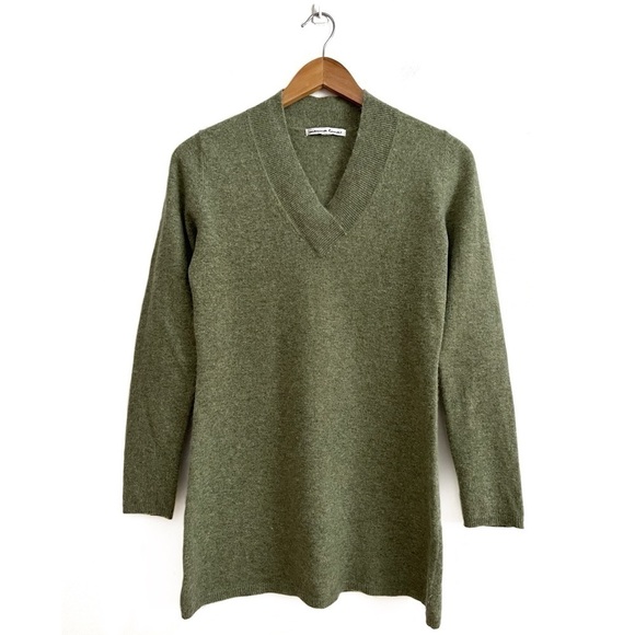 Marina Luna Angora Wool Blend V-Neck Sweater - Picture 1 of 13